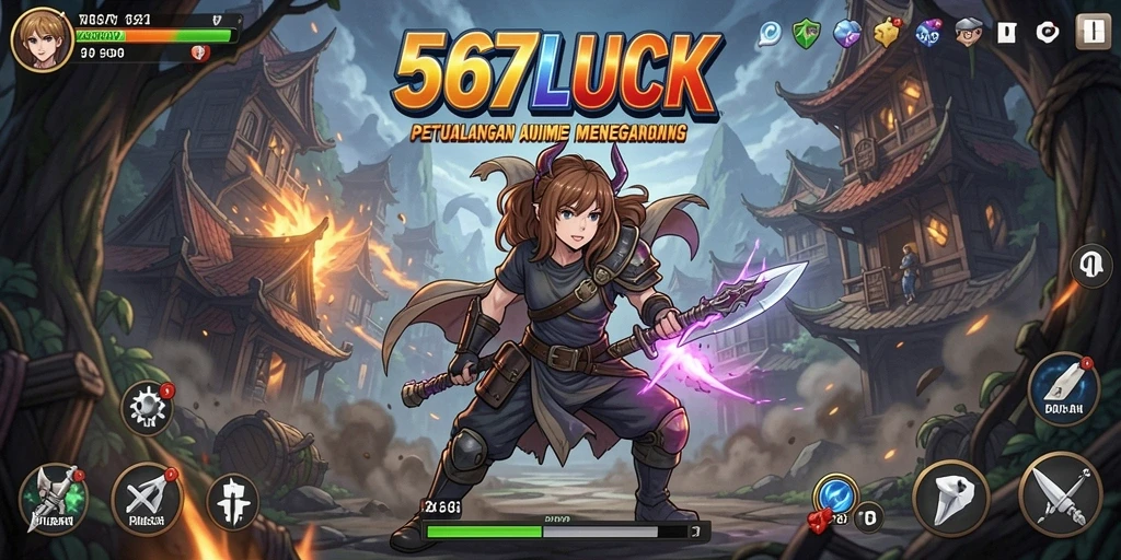 Screenshot menampilkan pertempuran epik dalam 567LUCK.