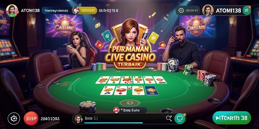 Tampilan menarik dari gameplay Live Casino ATOM138 dengan dealer profesional.