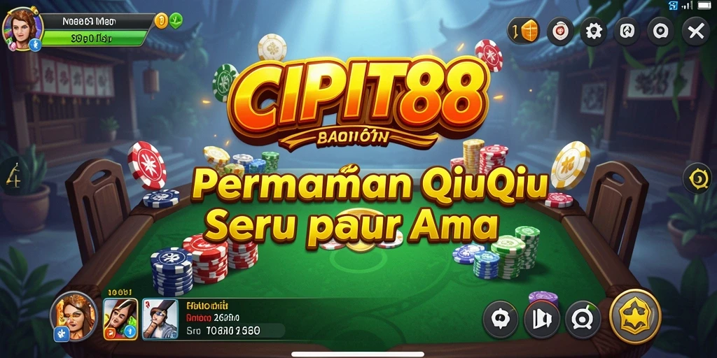 Screenshot utama menampilkan antarmuka permainan QiuQiu yang menarik.