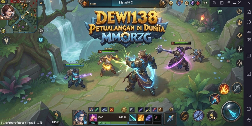 Screenshot DEWI138 menampilkan pertempuran epik di dunia MMORPG.