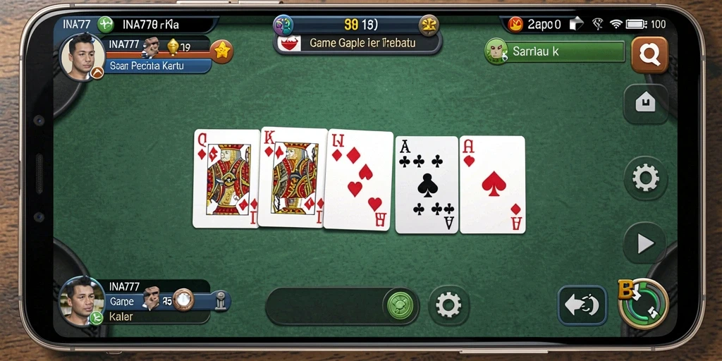 Tampilan gameplay Gaple yang seru dan interaktif di INA777.