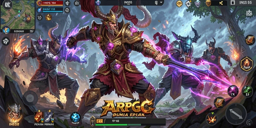 Tampilan screenshot INS55 yang menampilkan aksi pertempuran yang menarik.