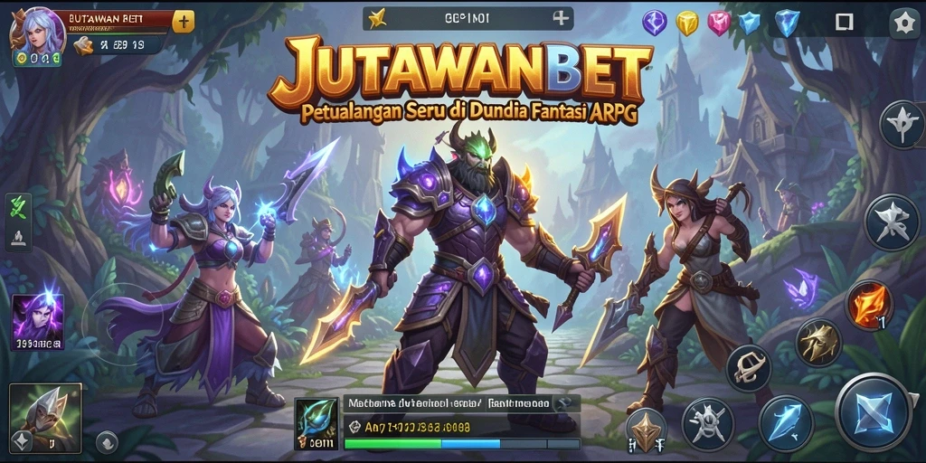 Screenshot gameplay JUTAWANBET menampilkan pertempuran dramatis dan grafik yang indah.