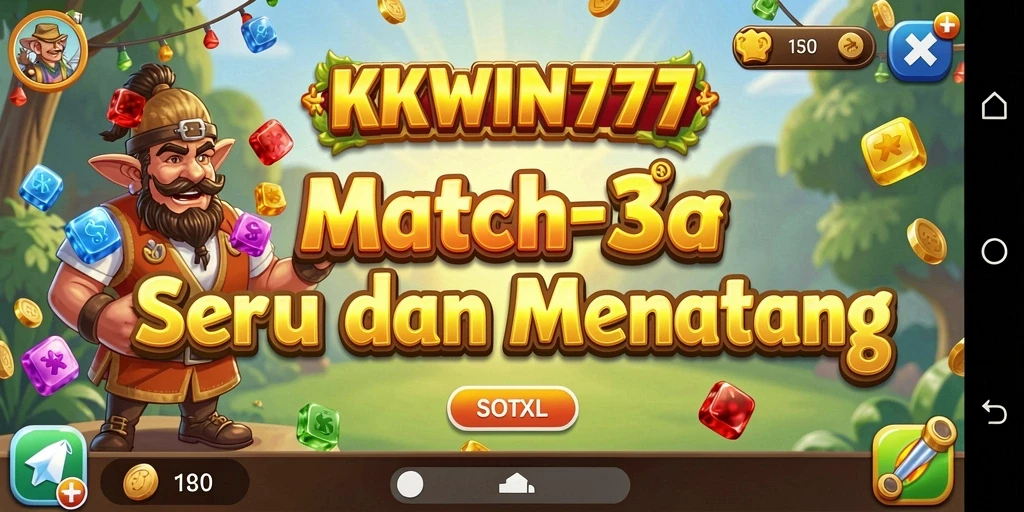 Tampilan gameplay seru dari KKWIN777 dengan kombinasi warna-warni.