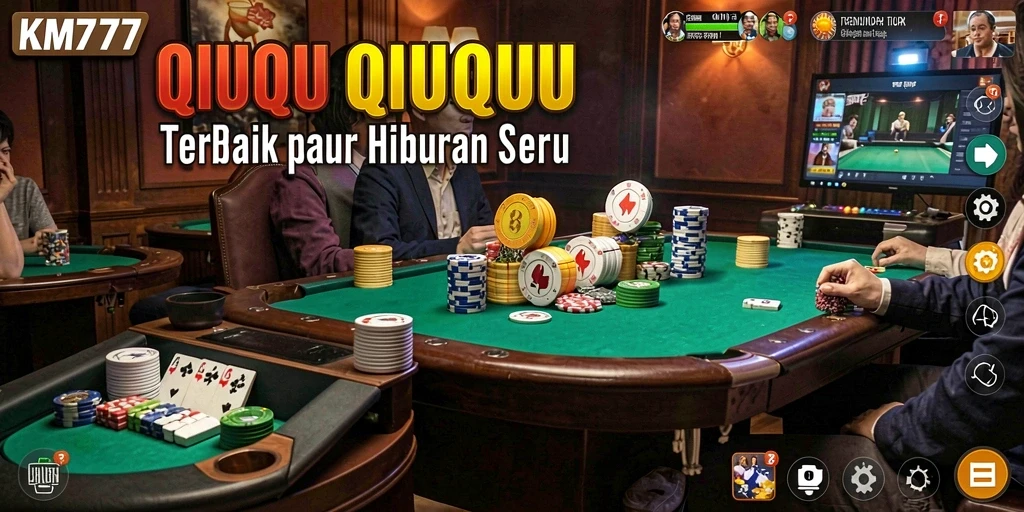 Screenshot KM777 menampilkan keseruan bermain QiuQiu dengan teman-teman.