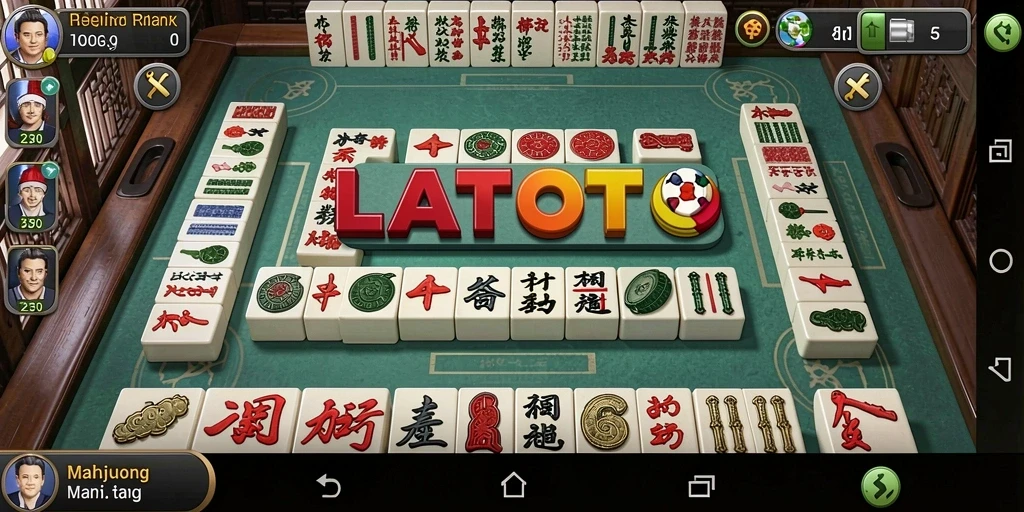 Tampilan gameplay LATOTO memperlihatkan serunya bermain Mahjong.