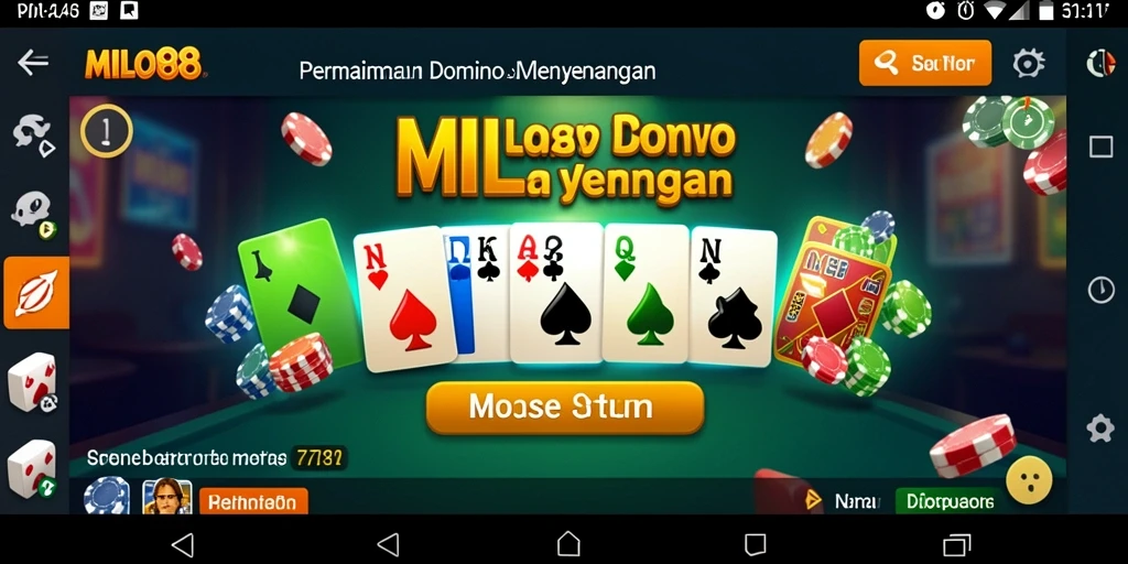 Tampilan gameplay seru dalam permainan Domino MILO88.