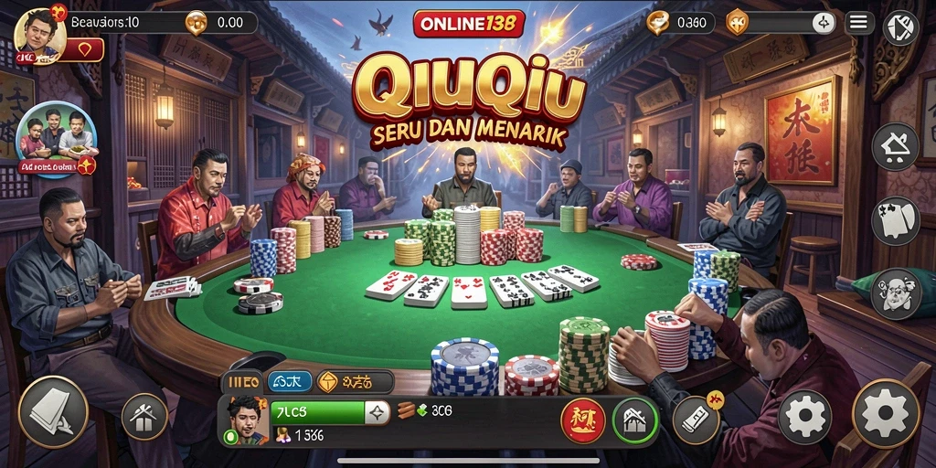 Gameplay seru QiuQiu di ONLINE138 dengan grafis menarik.