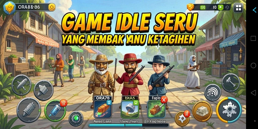 Screenshot gameplay ORA78 menampilkan keseruan game Idle yang memikat.