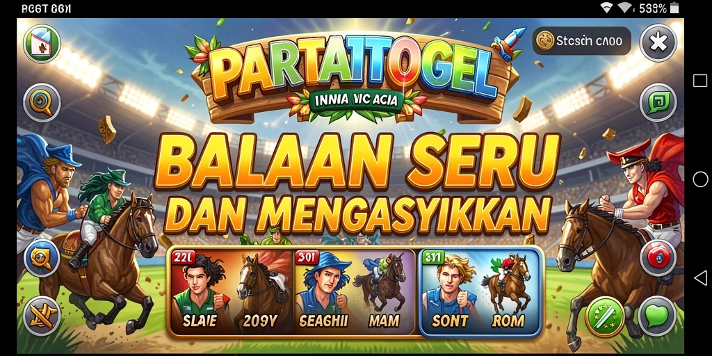 Screenshot utama PARTAITOGEL menampilkan aksi balapan yang menegangkan.