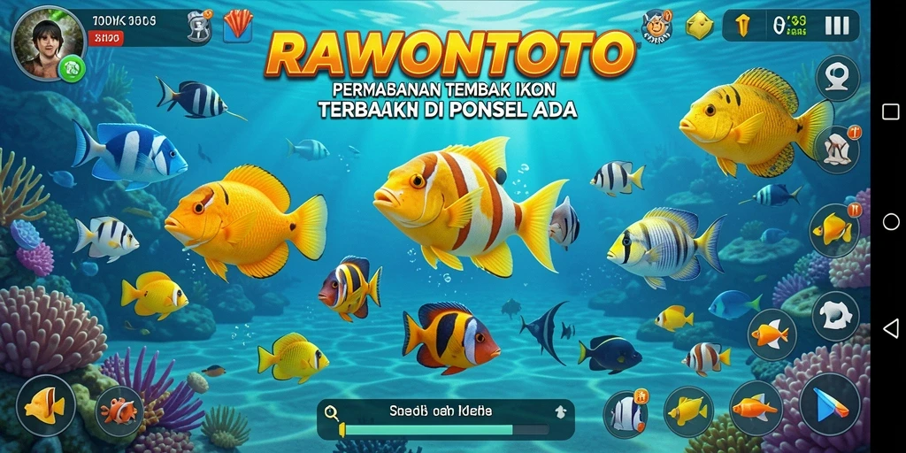 Tampilan gameplay menembak ikan yang seru di RAWONTOTO.