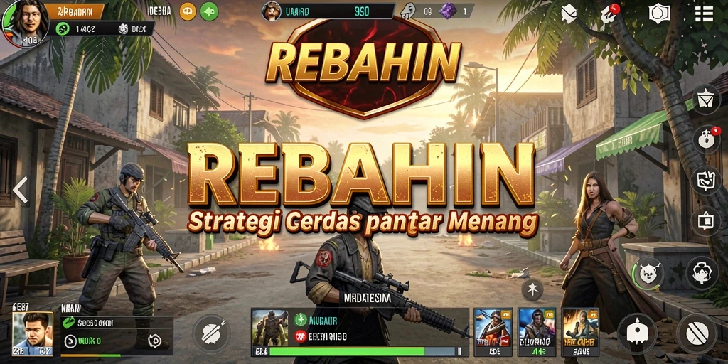 Screenshot gameplay REBAHIN yang menunjukkan strategi pertempuran.