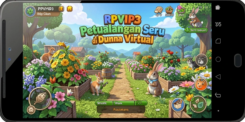 Gameplay RPVIP3 yang menarik dalam dunia berkebun virtual.