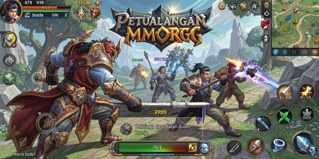 Tampilan gameplay MMORPG yang mendebarkan dan menantang.