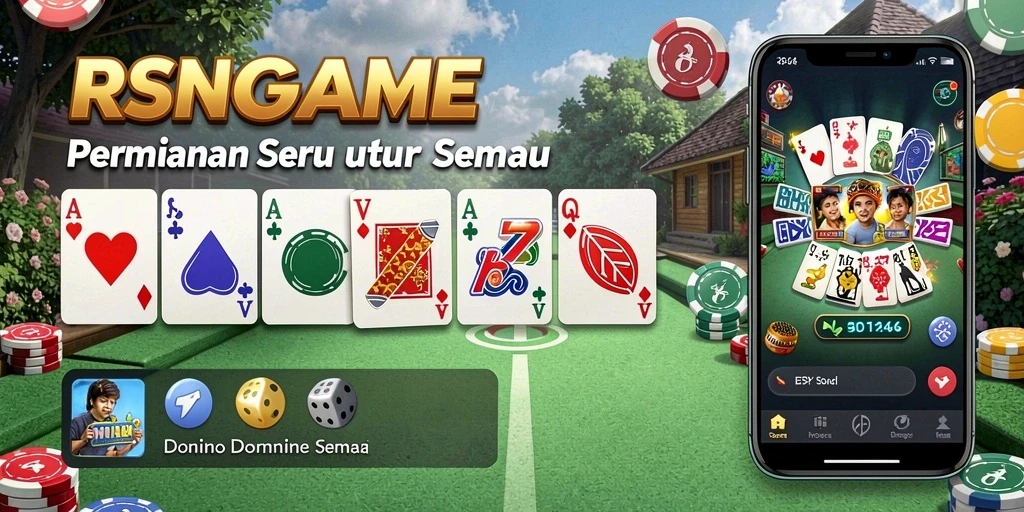 Tampilkan gameplay seru RSNGAME dalam permainan Domino.
