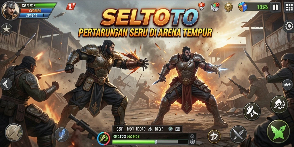 Tampilan gameplay SELTOTO yang penuh aksi pertarungan seru.