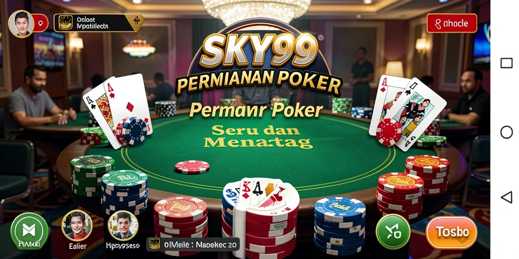 Tampilan gameplay Poker yang seru dan interaktif di SKY99.