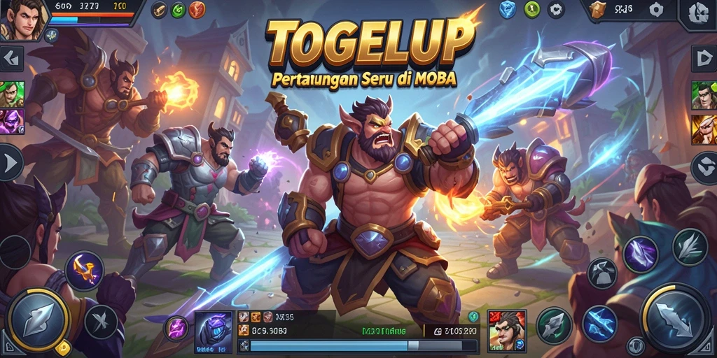 Screenshot TOGELUP menampilkan aksi seru dalam pertarungan MOBA.