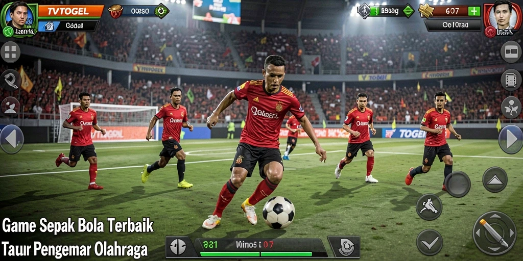 Tampilan gameplay TVTOGEL yang menarik dan penuh aksi sepak bola.