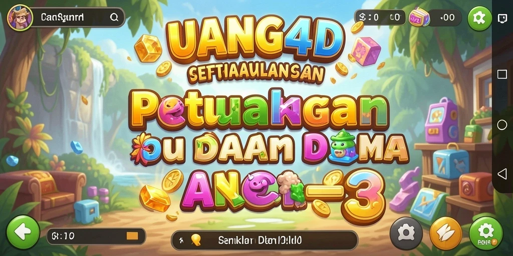 Gameplay UANG4D dengan keseruan Match-3 yang penuh warna.