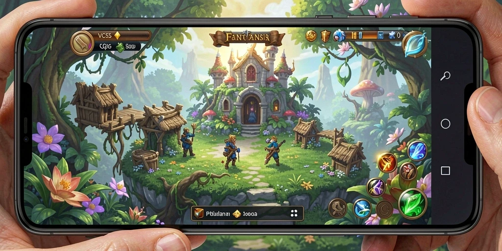 Screenshot menampilkan pertempuran seru dalam game RPG VC55.